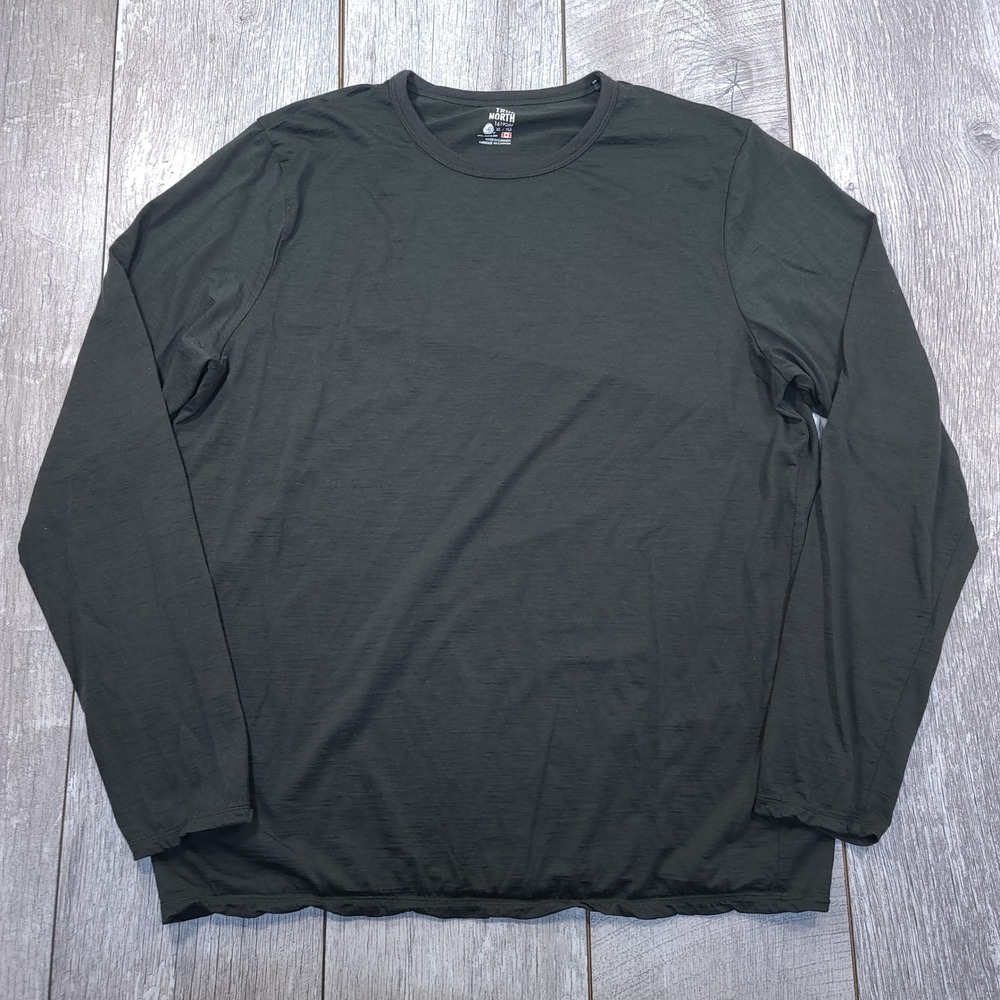 True North Baselayer Mens XL Green Merino Wool Blend Long Sleeve Outdoor Nature